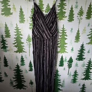 Sullivan Black and White Striped Jumpsuit.